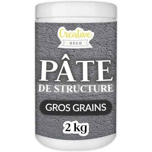 Pte De Structure Creative Deco | Gros Grains 2kg Gris Fonc | Pte  Relief Pour Peinture Acrylique | Pte Texture | Effet 3d