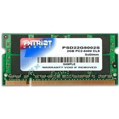 Patriot Mmoire pour ordinateur portable Signature, SODIMM, DDR2, 2 Go, 800 MHz, CL6 (PSD22G8002S), Mmoire vive