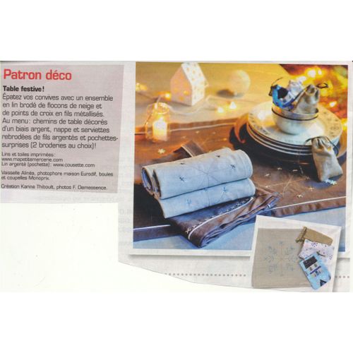 Patron Couture Dcoration Modes Te Travaux N 367201 : Nappe, Chemin De Table, Serviettes Et Pochettes