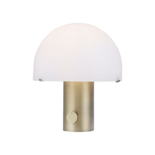 Paul Neuhaus Moderne Lampe De Table / Lampe  Poser / Luminaire / Lumiere / clairage Design Couleur Laiton/Blanc Et Variateur - Gomba Verre /Acier Dor/Laiton Rond / Lampe De Lecture /...