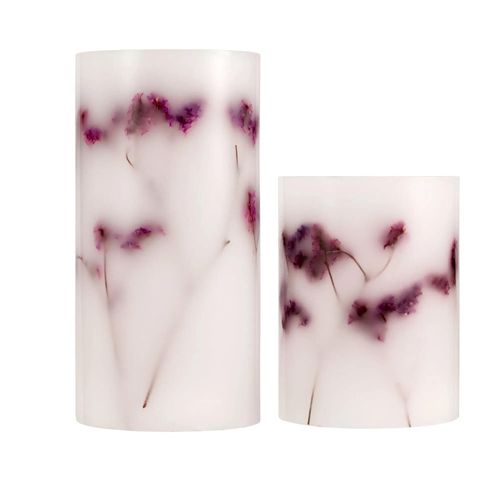 Pauleen 2 Bougies Shiny Bloom Candle 4lm 2800k Pile Minuterie Cire Bl/Mauve