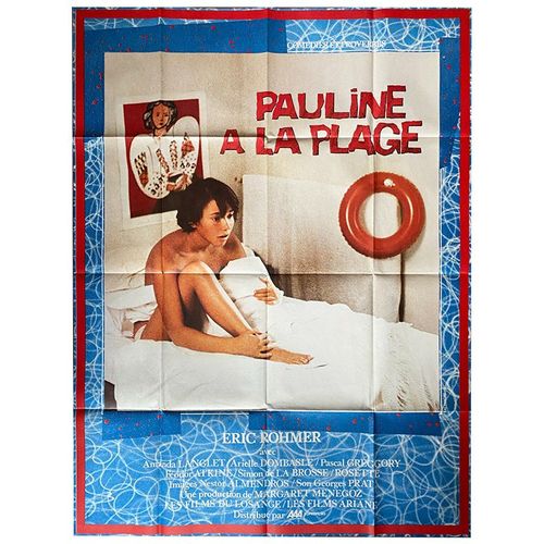 Pauline  La Plage - Vritable Affiche De Cinma Plie - Format 120x160 Cm - De Eric Rohmer Avec Arielle Dombasle, Amanda Langlet, Pascal Greggory, Fodor Atkine - 1982