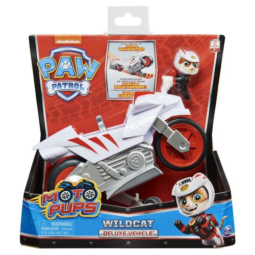 La Pat' Patrouille Vehicule + Figurine Wildcat Moto Pups Paw Patrol (Solid)