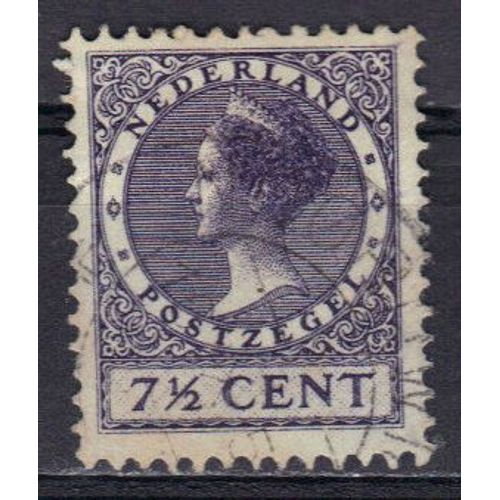 Pays-Bas 1926 : Reine Wilhelmine - Timbre 7 1/2 C. Violet Fonc Et Gris Oblitr