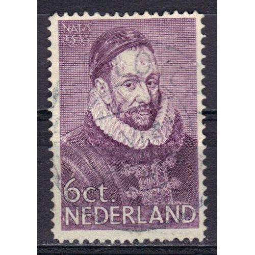 Pays-Bas 1933 : 4 Centenaire De La Naissance De Guillaume 1er, Le Taciturne : Portrait Par Adrien Thomas Key - Timbre 6 C. Lilas Oblitr