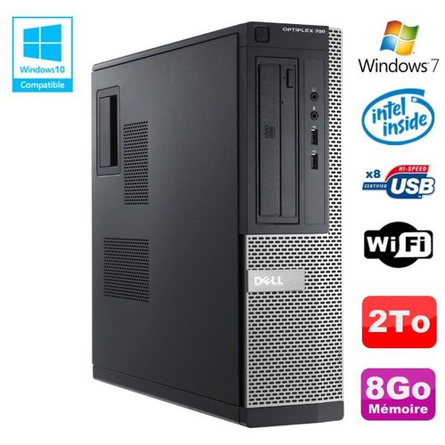 PC DELL Optiplex 390 DT G2020 DVD Ram 8Go DDR3 Disque 2To Wifi HDMI Win 7