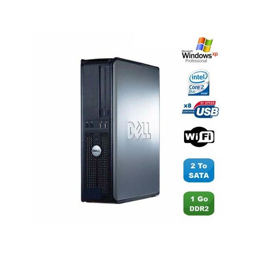 PC DELL Optiplex 760 DT Intel Core 2 Duo E8400 3Ghz 1Go DDR2 2 To WIFI XP Pro
