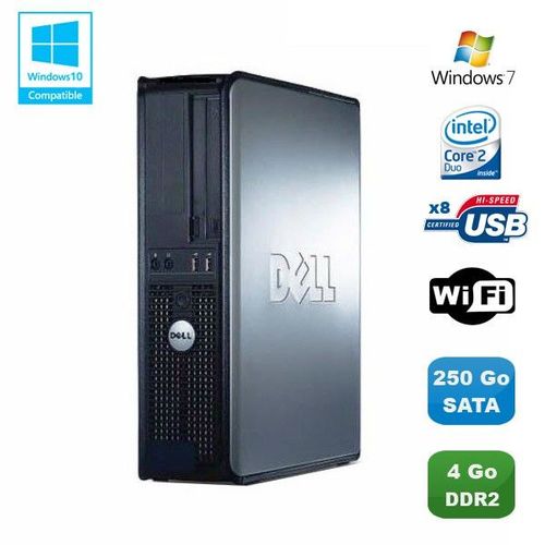 PC DELL Optiplex 760 DT Intel Core 2 Duo E8400 3Ghz 4Go DDR2 250 Go WIFI Win 7