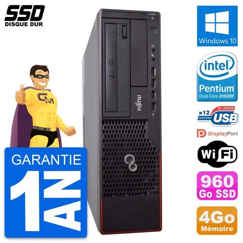 PC Fujitsu Esprimo E700 E90+ DT Intel G630 RAM 4Go SSD 960Go Windows 10 Wifi