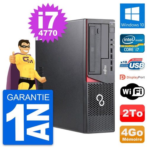PC Fujitsu Esprimo E720 DT Intel i7-4770 RAM 4Go Disque Dur 2To Windows 10 Wifi