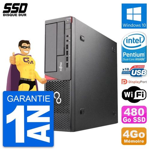 PC Fujitsu Esprimo E720 E85+ DT Intel G3220 RAM 4Go SSD 480Go Windows 10 Wifi