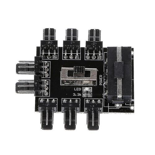 Pc Ide Molex 1  8 Way Splitter Cooling Fan Hub 3 broches 12v Power Socket Pcb Adapter