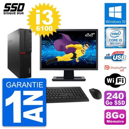 PC Lenovo M800 SFF Ecran 22