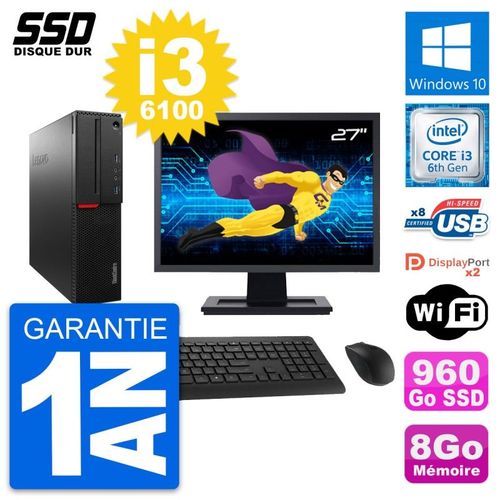 PC Lenovo M800 SFF Ecran 27