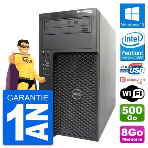 PC Tour Dell Precision T1650 MT Intel G2020 RAM 8Go Disque 500Go Windows 10 Wifi