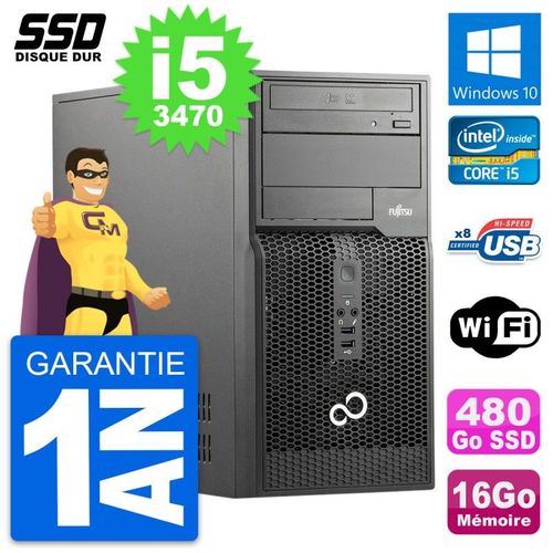 PC Tour Fujitsu Esprimo P510 MT Intel i5-3470 RAM 16Go SSD 480Go Windows 10 Wifi