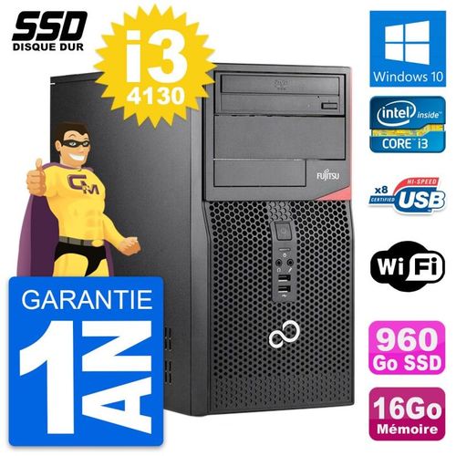 PC Tour Fujitsu Esprimo P520 MT Intel i3-4130 RAM 16Go SSD 960Go Windows 10 Wifi