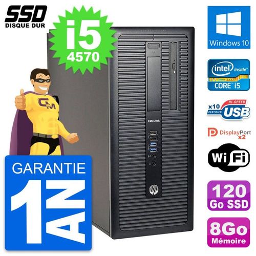 PC Tour HP EliteDesk 800 G1 Intel Core i5-4570 RAM 8Go SSD 120Go Windows 10 Wifi