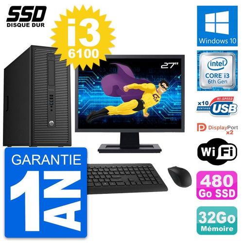 PC Tour HP EliteDesk 800 G2 Ecran 27