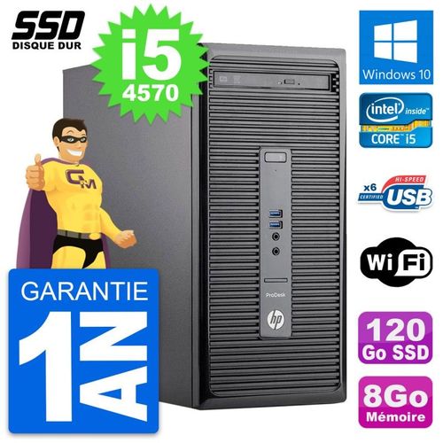 PC Tour HP ProDesk 400 G2 MT Core i5-4570 RAM 8Go SSD 120Go Windows 10 Wifi