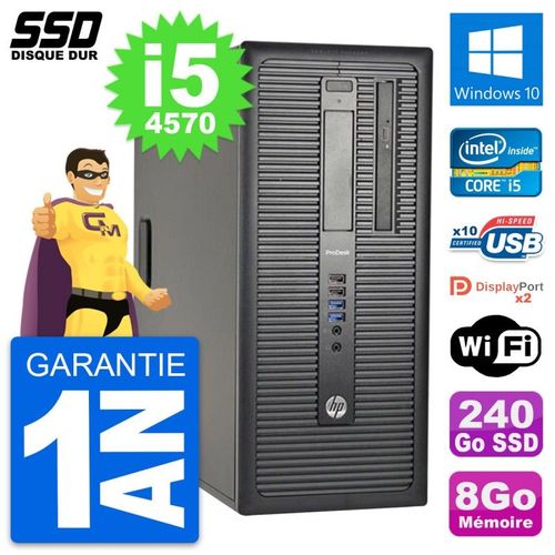 PC Tour HP ProDesk 600 G1 Intel Core i5-4570 RAM 8Go SSD 240Go Windows 10 Wifi
