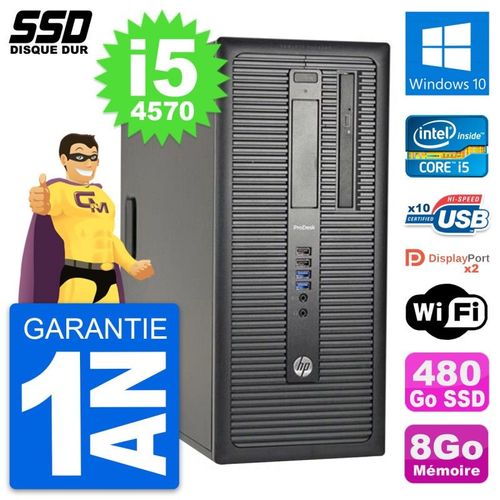 PC Tour HP ProDesk 600 G1 Intel Core i5-4570 RAM 8Go SSD 480Go Windows 10 Wifi