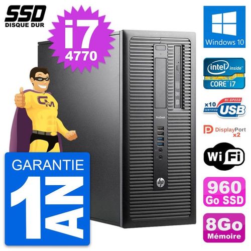 PC Tour HP ProDesk 600 G1 Intel Core i7-4770 RAM 8Go SSD 960Go Windows 10 Wifi