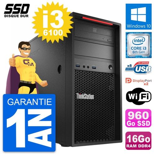 PC Tour Lenovo ThinkStation P320 Core i3-6100 RAM 16Go SSD 960Go Windows 10 Wifi