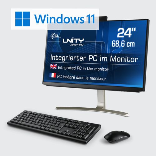 PC tout-en-un CSL Unity U24B-AMD / 5700G / 2000 Go / 32 Go RAM / Win 11 Famille