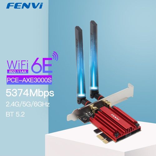 PCE-AXE3000S - Carte Rseau Sans Fil Intel Ax210, Wi-fi 6e, 5374 Mb/s, 5.2/5/6ghz, 802.11ax, Windows 10, Adaptateur Pcie Triple Bande, Pour Connexion Bluetooth 2.4