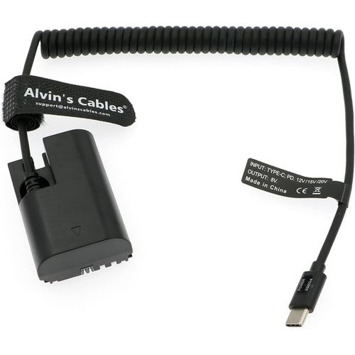 PD USB C Type-C  LP-E6 Batterie Factice Spiral Cble d'alimentation pour Canon EOS R R5 R6 90D 80D 70D 60D 60Da 5D Mark II III IV 6D Mark II 7D Mark II Appareils Photo