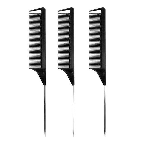 Peigne  Queue De Rat Avec Queue De Rat En Acier Inoxydable (Noir), 3 Paquets
