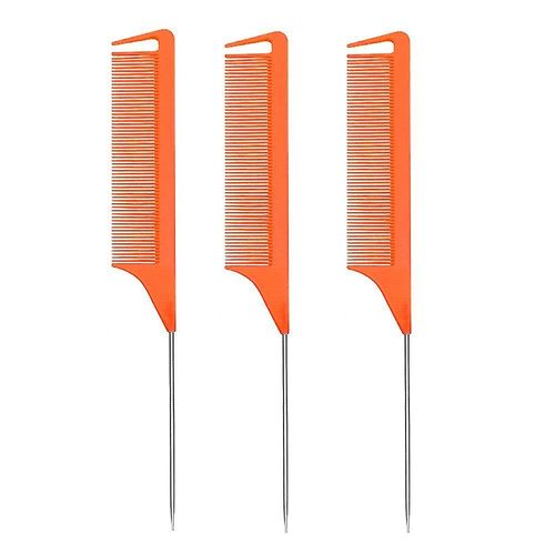 Peignes De Queue De Rat Peigne De Sparation: 3pcs Ensemble De Peigne De Queue De Rat, Peigne De Taquinerie  Queue De Rat  Longue pingle En Acier, Peignes  Cheveux Pour Coiffeur De Salon, Peignes