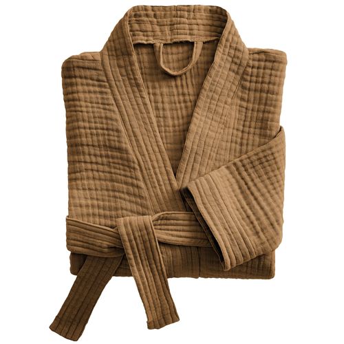 Peignoir De Bain L/Xl Gaze De Coton Camel