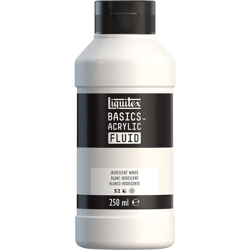 Peinture Acrylique  Consistance Fluide,  Schage Rapide, Rsistante  La Lumire, Impermable,  Base D'eau, Flacon De 250 Ml, Blanc Iridescent