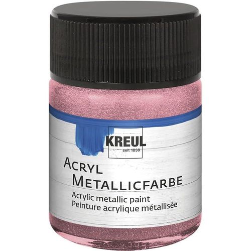 Peinture Acrylique Mtallise, 50 Ml Verre Rose Mtallis, Peinture Acrylique  Effet Mtallique  Base D'eau, Couvrante Et Crmeuse, Schage Rapide Et Rsistante  L'eau