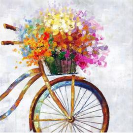 Kit de peinture par numéros pour adultes Vespa rose, fleurs de vélo, scène  de campagne Peinture acrylique facile pour débutant Cadeau d'art mural -   France