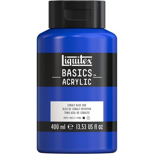 Peinture Acrylique, Peinture Artistique Monopigmente, Rsistante  La Lumire, Qualit Archive, Finition Satine, Pot De 400 Ml - Bleu De Cobalt Imitation