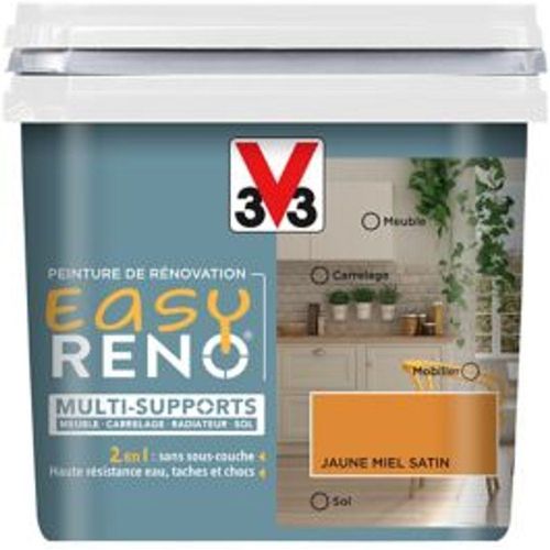 Peinture De R?Novation Multi-Supports V33 Easy Reno Jaune Miel Satin 0 75l