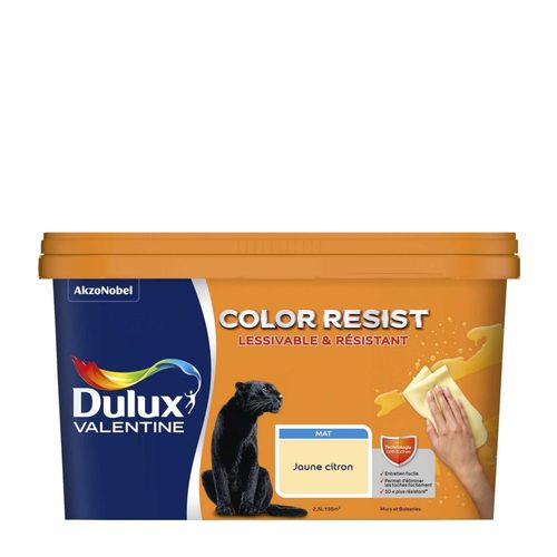 Peinture Dulux Valentine Color Resist Murs & Boiseries Mat Jaune Citron 2,5l
