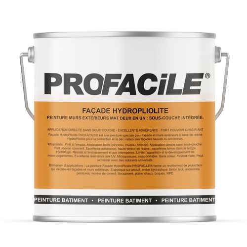 Peinture Faade Mat Hydropliolite Profacile, Impression, Finition, Durable Jusqu'a 10 Ans 2.5 Litres Pierre (Ral 085 90 20)