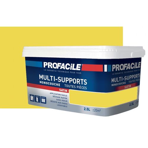 Peinture Intrieure Multi-Supports, Profacile 2.5 Litres Jaune De Cobalt