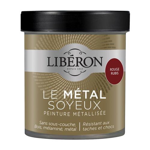 Peinture Mtallise Libron Le Mtal Soyeux Satin Rouge Rubis 0,5l