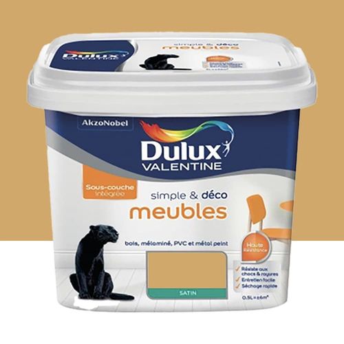 Peinture Meubles Dulux Valentine Simple & Dco Jaune Rtro 0,5 L