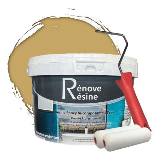 Peinture Rsine Multisupport Intrieur Pour Faence, Carrelage, Douche, Baignoire 5m - Ral 1002 Jaune Sable + Kit D'application Offert