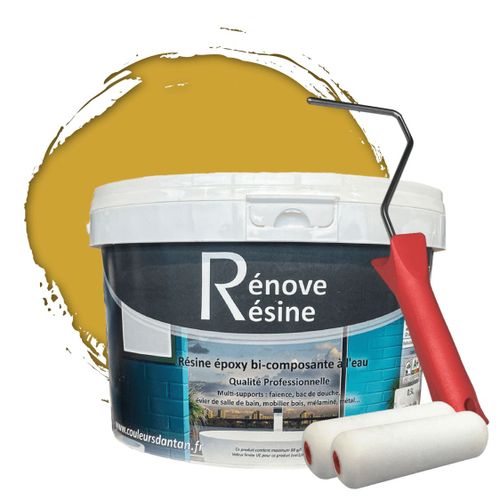 Peinture Rsine Multisupport Intrieur Pour Faence, Carrelage, Douche, Baignoire 5m - Ral 1004 Jaune Or + Kit D'application Offert