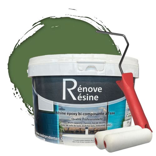 Peinture Rsine Multisupport Intrieur Pour Faence, Carrelage, Douche, Baignoire 5m - Ral 6011 Vert Rsda + Kit D'application Offert
