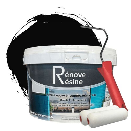 Peinture Rsine Multisupport Intrieur Pour Faence, Carrelage, Douche, Baignoire 5m - Ral 9005 Noir Fonc + Kit D'application Offert