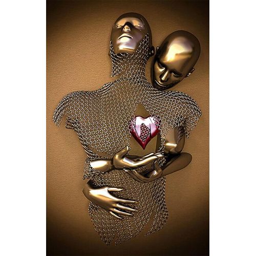 Peinture Sur Toile Hd,Srie De Sculptures Romantiques De Luxe En Mtal Dor,Images Murales Imprimes,Dcoration De La Maison