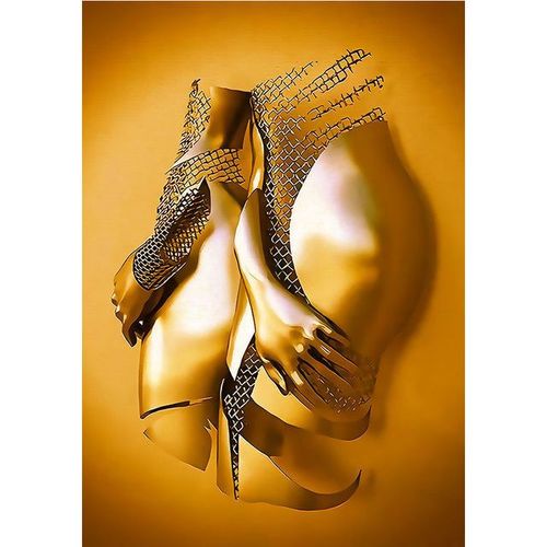 Peinture Sur Toile Hd,Srie De Sculptures Romantiques De Luxe En Mtal Dor,Images Murales Imprimes,Dcoration De La Maison